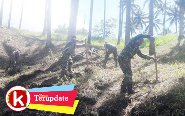 Koramil 1310-01/Bitung Manfaatkan Lahan Kosong Jadi Kebun