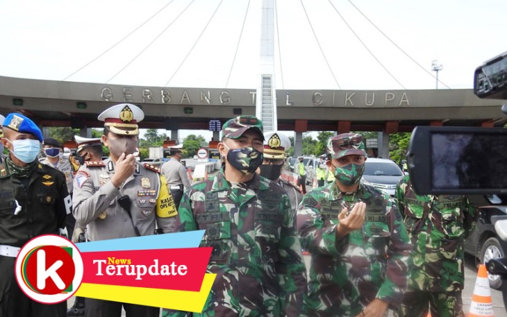 Danrem 052/Wkr Pantau Penyekatan Kendaraan di Tol Tangerang-Jakarta