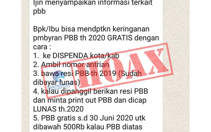 Informasi Hoaks Yang Beredar di Pesan Whatsaap
