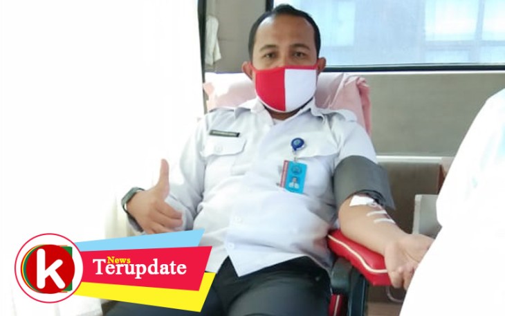Ketua BNNK Lhokseumawe saat gelar donor darah