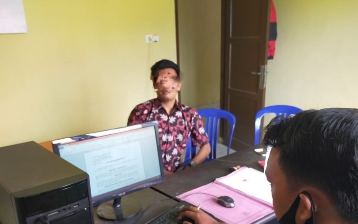 Terduga pelaku saat diamankan