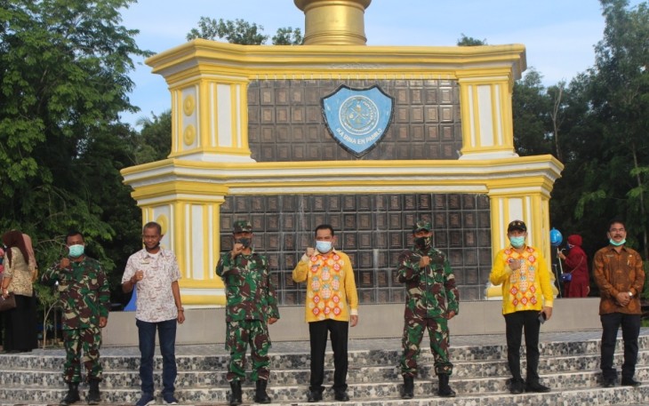 Dandim 0209/LB Pimpin Sosialisasi Protokol Kesehatan di Taman Adipura Rantauprapat