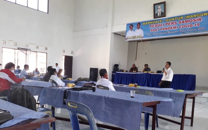 Guntur Sinaga ketika memaparkan konsep pertanian di hadapan para jurnalis