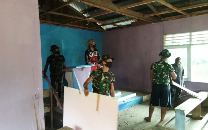 Rehab Gereja ST. Yustinus Stasi Desa Makmur Sudah Capai Progress 20 Persen