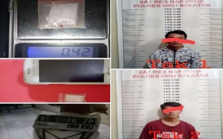 Terduga pelaku dan barang bukti saat diamankan