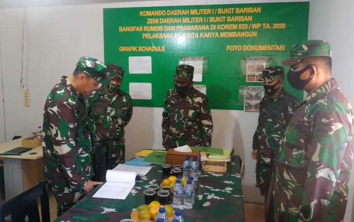 Korem 033/WP menerima Tim Pengawasan dan Pemeriksaan (Wasrik) Itdam I/BB