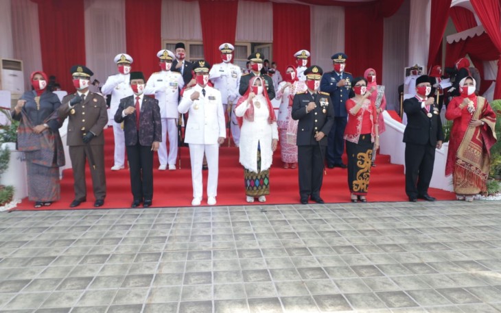 Danrem 033/WP Hadiri Peringatan HUT Ke-75 Proklamasi Kemerdekaan RI di Gedung Daerah Provinsi Kepri