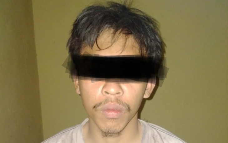 Terduga pelaku saat diamankan
