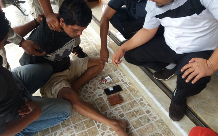 Terduga pelaku saat diamankan