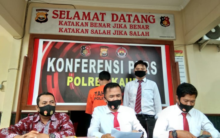 Sat Reskrim Polres Kaur Lakukan Giat Press Release Terkait Kasus Korupsi Pengelolaan Dana Desa Geramat
