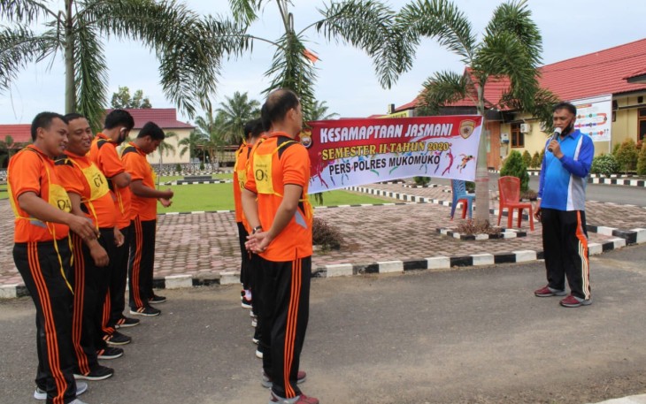 Polres Mukomuko Gelar Kesamaptaan Jasmani