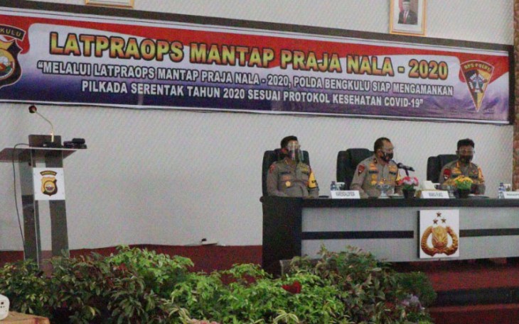Wakapolda Bengkulu Brigjen Pol Drs Sahimin Zainudin SH MM Buka Secara Resmi Latpraops Mantap Praja Nala 2020