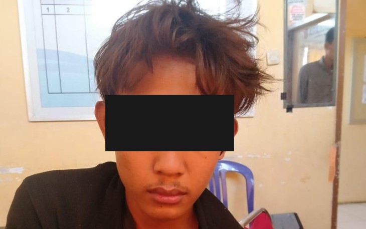 Terduga pelaku saat diamankan