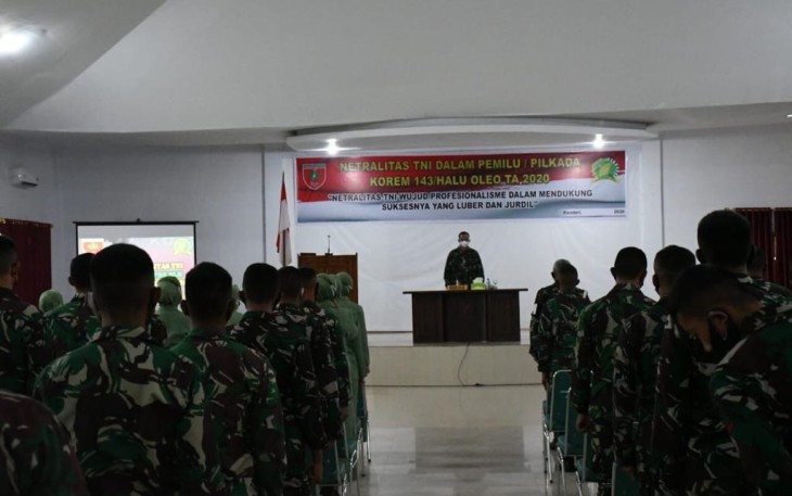 Korem 143/HO Gelar Acara Pembinaan Netralitas TNI Dalam Pilkada