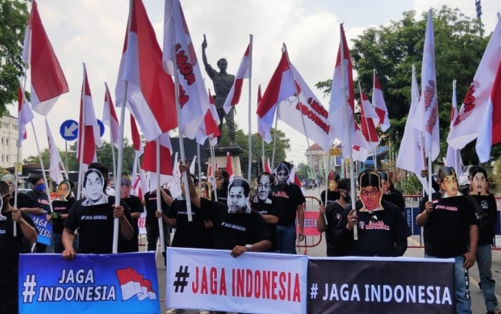 Aksi dan Deklarasi #Jaga Indonesia di kawasan Bundaran Gladag Solo Jawa Tengah