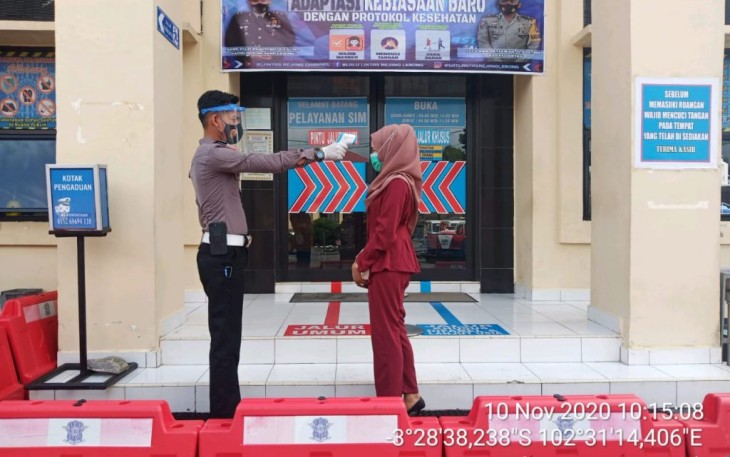 Polres Rejang Lebong Tingkatkan Prokes di Satuan Penyelenggara Administrasi SIM