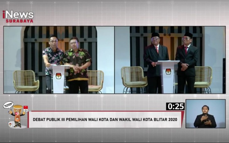 Debat Publik Pilwali Kota Blitar Tahun 2020 Putaran ke Tiga (foto : Faisal NR. SS / Klik Warta) 