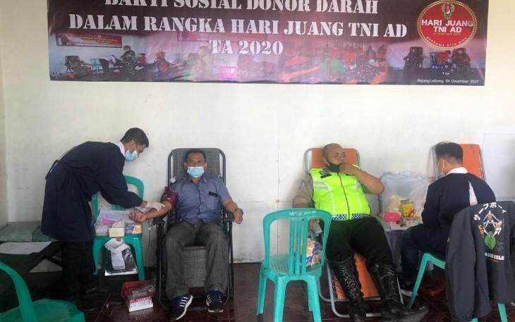Peringati Hari Juang TNI AD Polres Rejang Lebong Ikut Donor Darah 