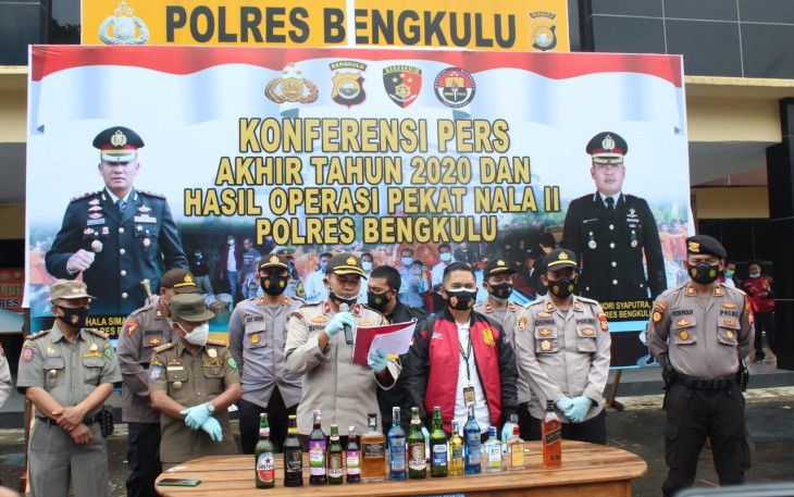 Polres Bengkulu Melakukan Press Release Akhir Tahun
