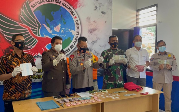 Rilis Pengungkapan Narkoba Kapolres Rejang Lebong Didampingi Dandim 0409/RL dan Kajari