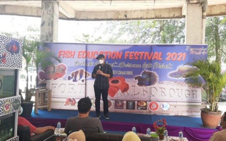 Wakil Walikota Bengkulu Dedy Wahyudi Saat Menghadiri Fish Education Festival di Bencoolen Mall