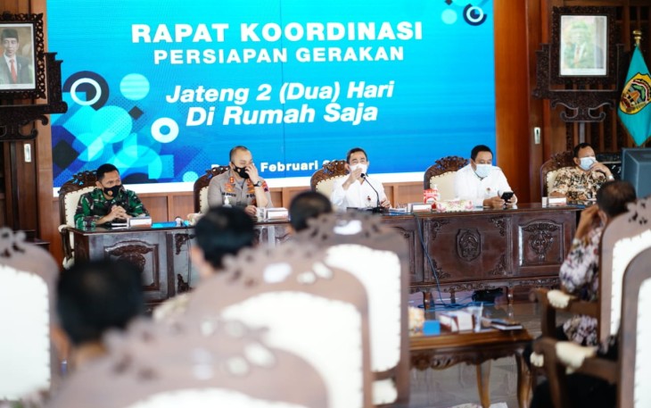 Rapat kordinasi Jateng di rumah saja