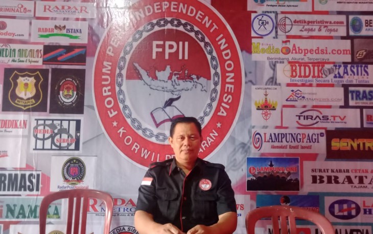 Ketua dan  Pengurus Forum Pers Independent Indonesia Korwil Kabupaten Pesawaran Sufiawan  