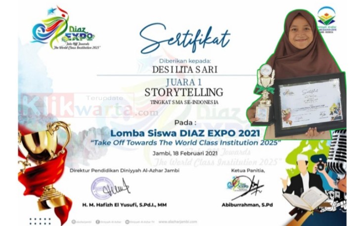 Santri Pesantren di Merangin Juara 1 Lomba STORY TELLING Berbahasa Inggris se-Indonesia