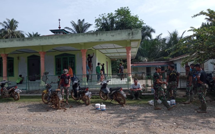 Giliran Masjid Al-Ihsan Dusun Huta Baru, Direnovasi Jadi Sasaran Tambahan TMMD