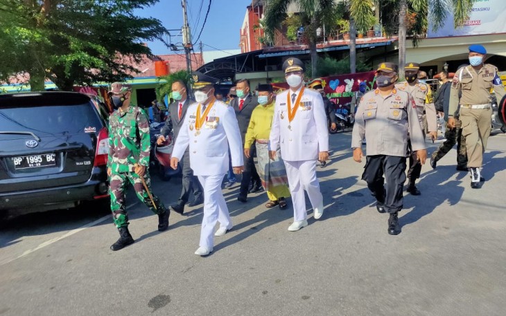 Polres Karimun Gelar Pengamanan Penyambutan Bupati dan Wakil Bupati Periode 2021-2024