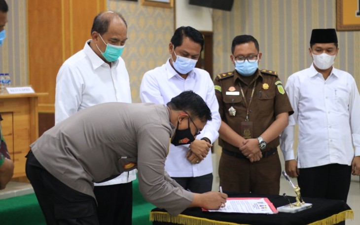 Kapolres Tebing Tinggi Pimpin Pernyataan Bersama Dalam Rangka Harkamtibmas