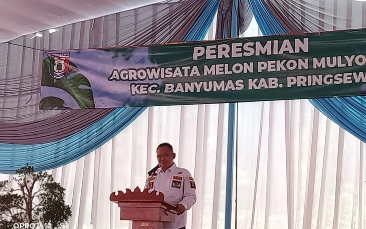 Wabup Pringsewu Resmikan Agrowisata Kebun Melon Pekon Mulyorejo