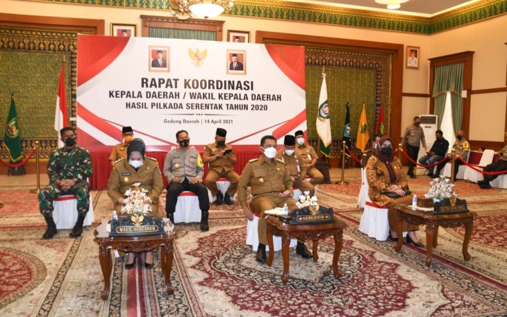 Danrem 033 WP Hadiri Rapat Koordinasi Kepala Daerah Hasil Pilkada  Serentak 2020