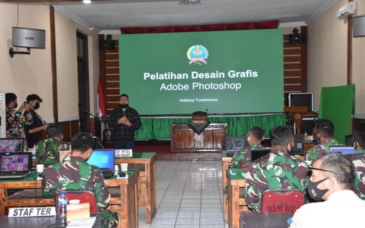 Infolahta Korem 073/Makutarama Adakan Pelatihan Dasar Komputer Sistem Aplikasi Adobe Photohop Untuk Prajurit