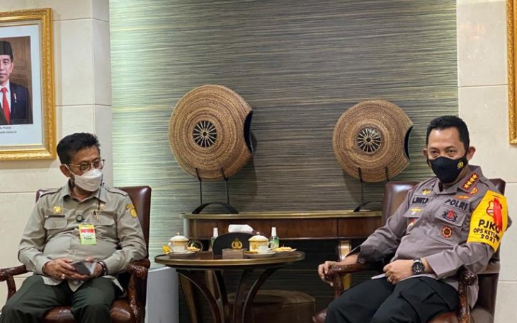 Kapolri Bersama Mentan Bahas Swasembada Beras Hingga Pendistribusian Pupuk Subsidi 
