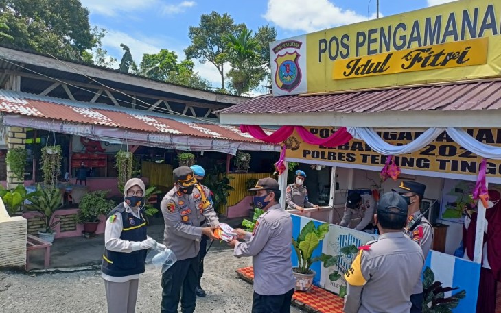 Kapolres Tebing Tinggi Pantau Pos Pam Penyekatan Dolok Merawan