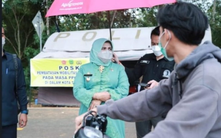 Walikota Rahma Tinjau Pelaksanaan Penyekatan di Daerah Perbatasan Bintan-Tanjung Pinang