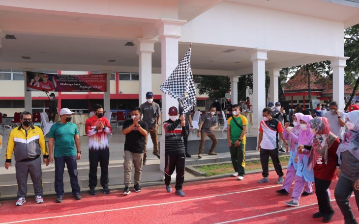 Kapolres Majalengka Bersama Forkopimda Gelar Olahraga Bersama