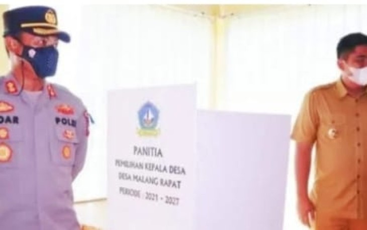 Plt Bupati Bintan Roby Kurniawan Beserta Kapolres Bintan Tinjau Pilkades serentak 