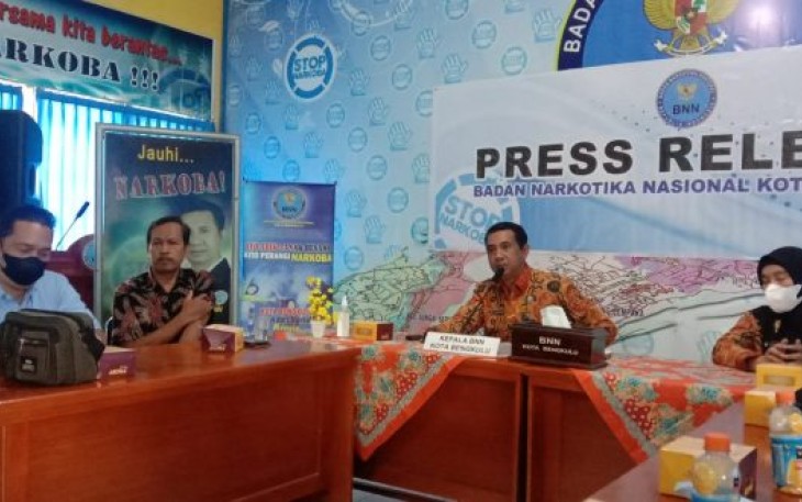- BNN Kota Bengkulu menggelar press release akhir tahun 2021