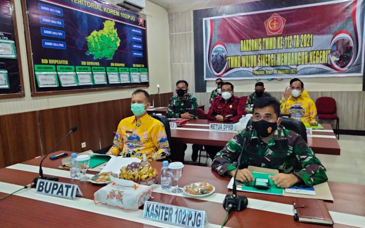 Dandim Palangka Raya Ikuti Rapat Koordinasi Teknis TMMD Ke - 112