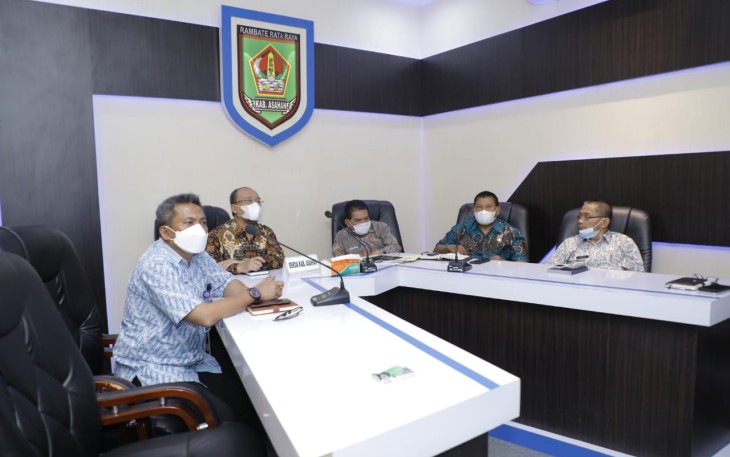 Sekdakab Asahan Ikuti Rakor Monitoring dan Evaluasi Perkembangan Covid-19 di Provinsi Sumatera Utara Secara Virtual