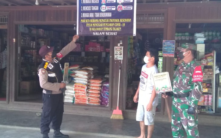 Babinsa Dan Bhabinkamtibmas Gencarkan Penegakan Dan Himbauan Prokes di Wilayah