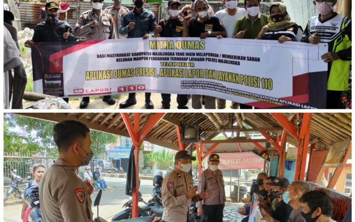 Kasiwas Bersmaa Sat Binmas Polres Majalengka Sosialisasikan Aplikasi Dumas Presisi Kepada Masyarakat