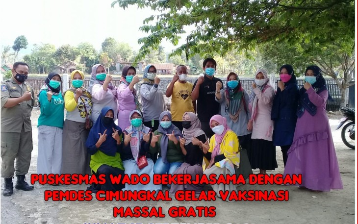 Vaksinasi Massal Pemdes Cimungkal Berkerjasama Dengan Puskesmas Wado Sukses