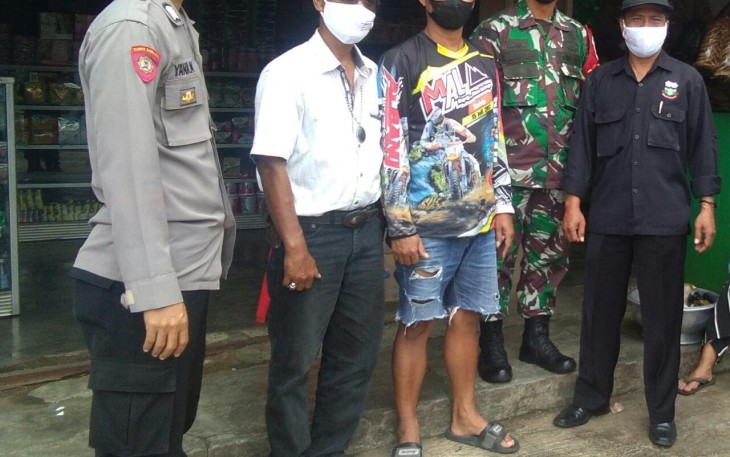 Penerapan Dan Sosialisasi PPKM level 3 Guna Mendukung Operasi Aman Nusa II Digelar Kapolsek Cisompet