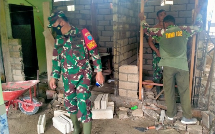 Dandim Palangka Raya Tinjau Kegiatan Fisik TMMD Masjid Al Ikhlas