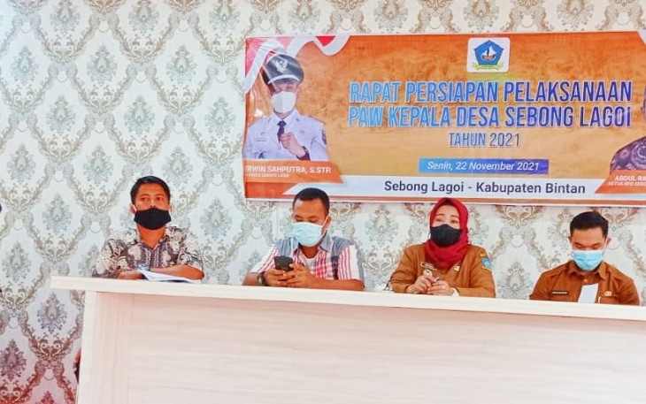 Rapat Persiapan Pemilihan Kepala Desa Sebong Lagoi Antar waktu  2021