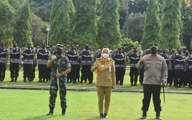 Polres Demak Gelar Apel Tiga Pilar Untuk Antisipasi Klaster Baru