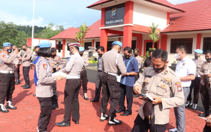 Propam Polda Kepri Bersama Propam Polres Lingga Gelar Gaktiblin Terhadap Personil Polres Lingga